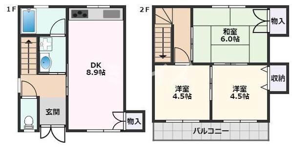 吹田駅 徒歩12分 1-2階の物件間取画像